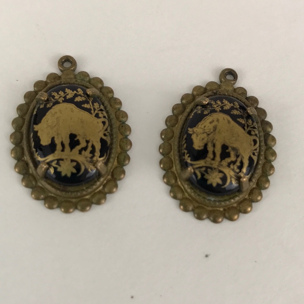 Vintage buffalo earring pendants